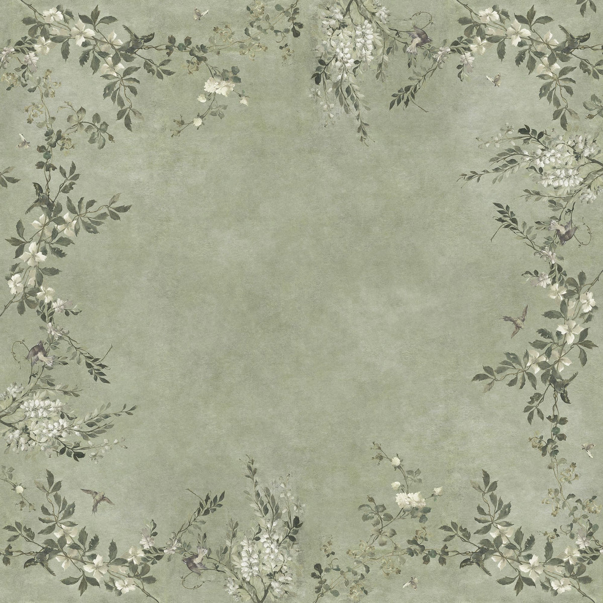 Luca Square Sage Green Villa Como Mural by Sandberg