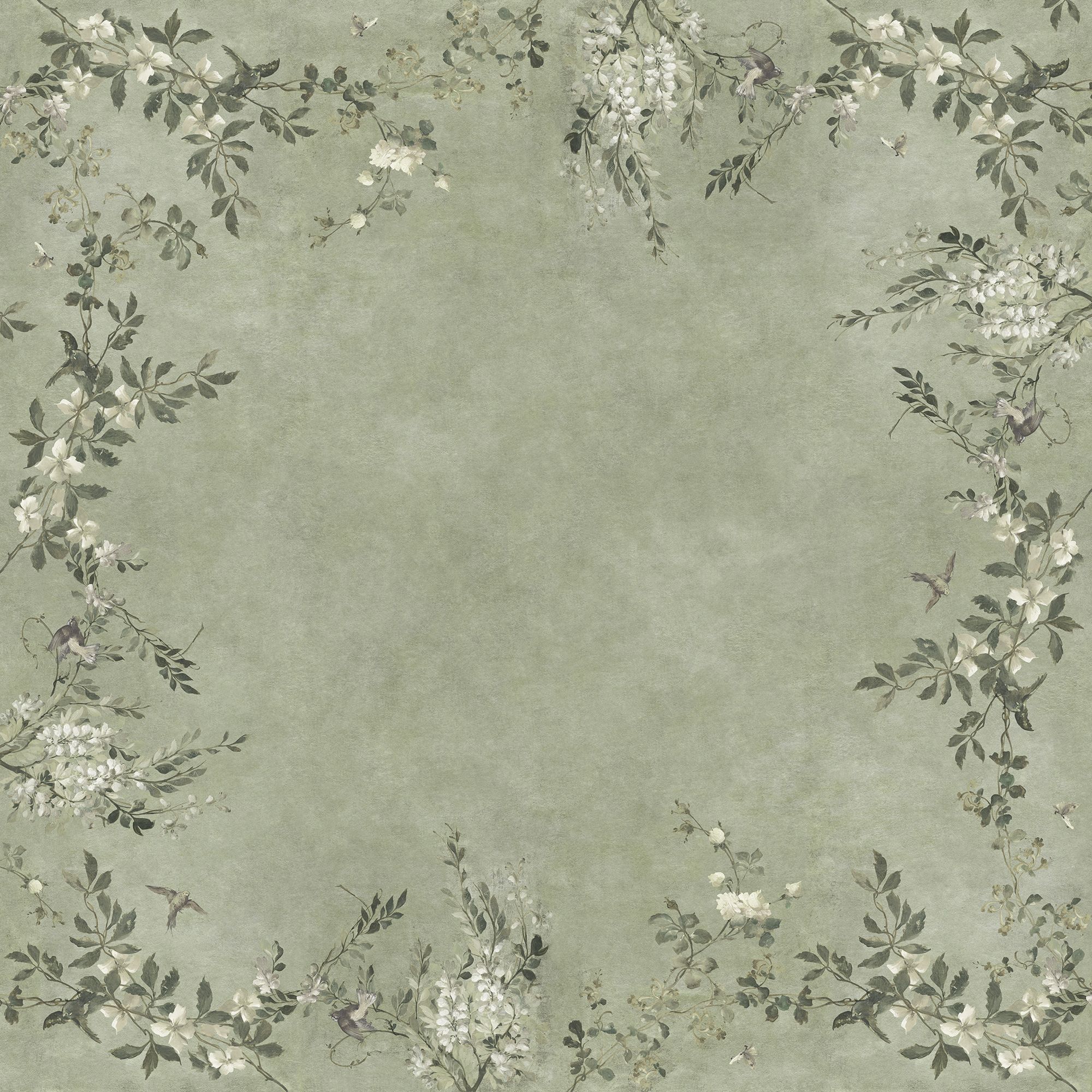 S10834 Luca Square Sage Green Mural by Sandberg