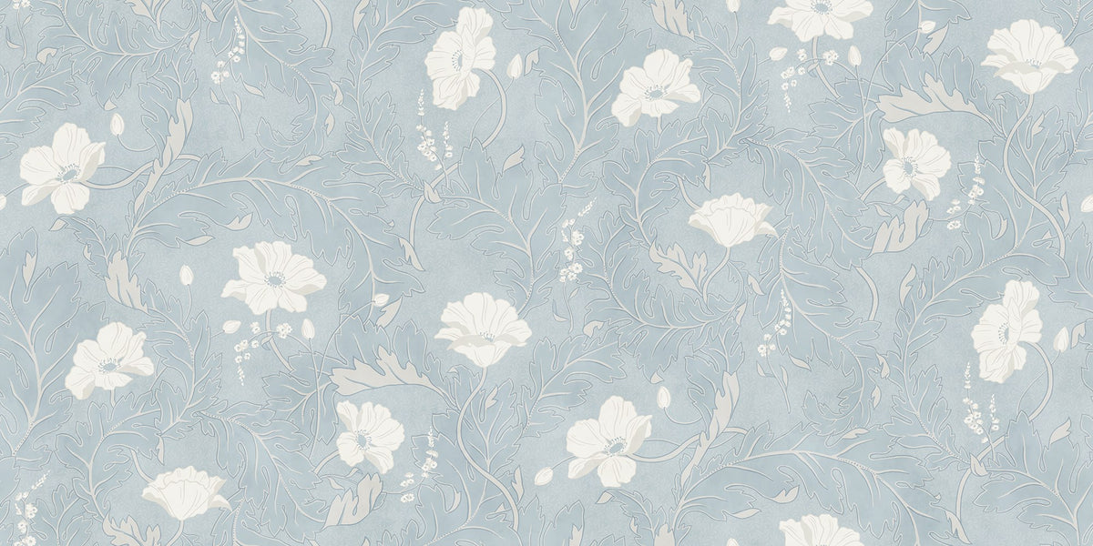 S11008 Poppy Light Blue Sandberg Edition Mural by Sandberg