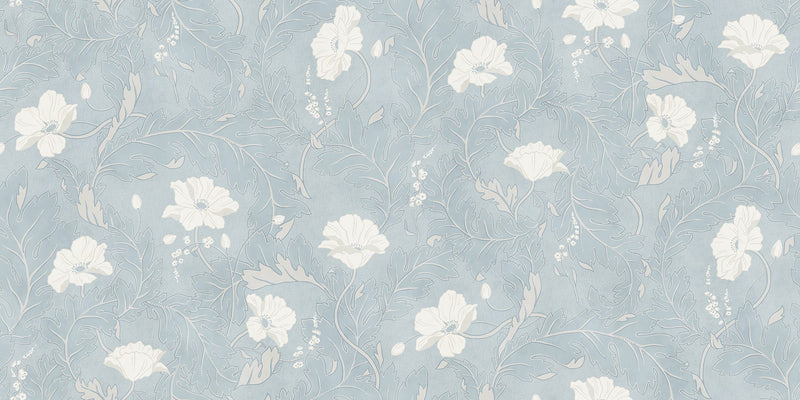 S11008 Poppy Light Blue Sandberg Edition Mural by Sandberg