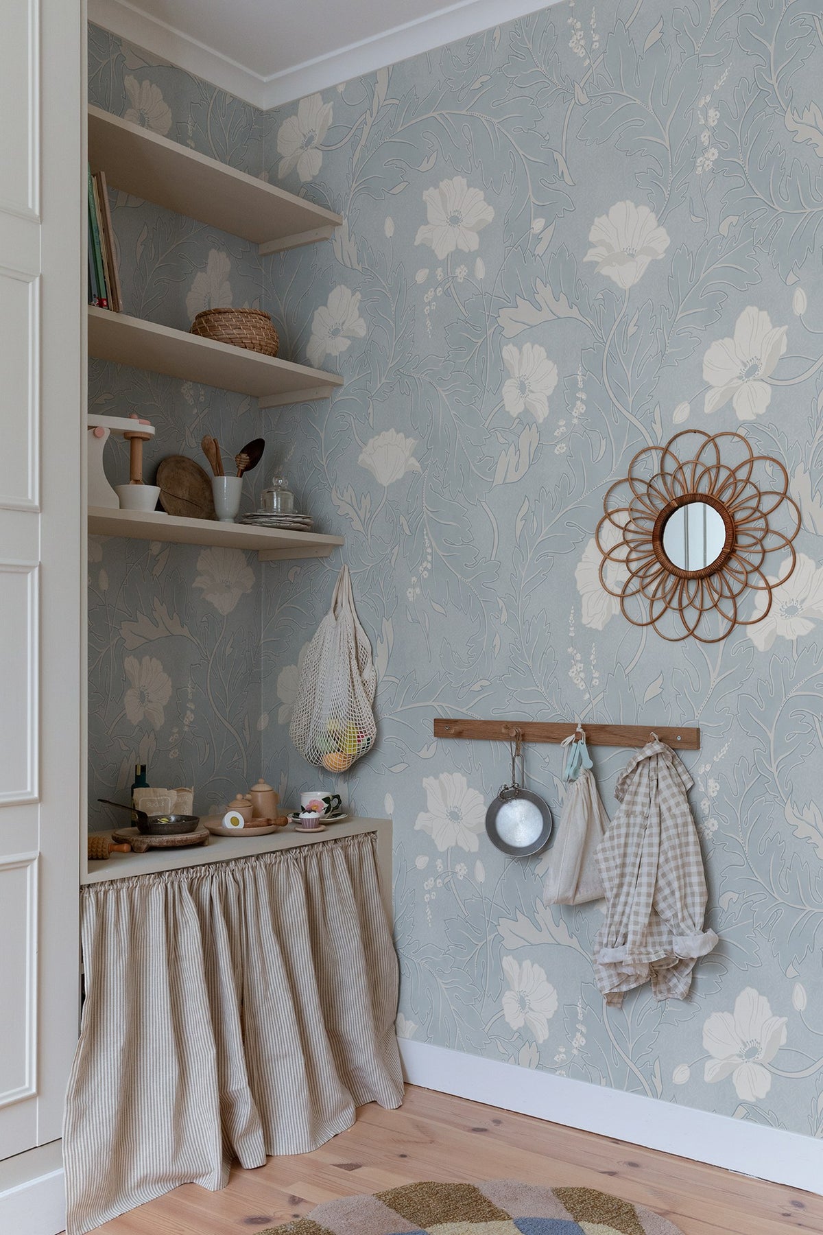 S11008 Poppy Light Blue Sandberg Edition Mural by Sandberg