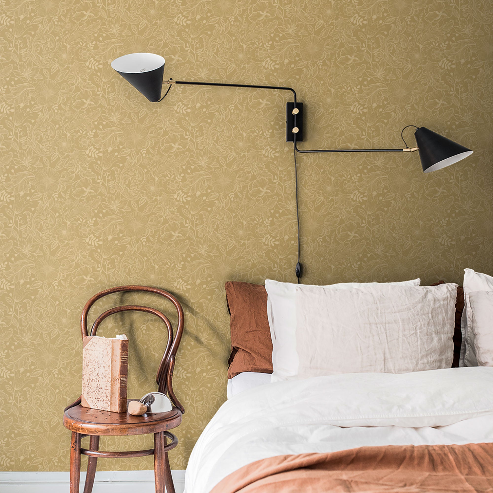 S13127 Wilma Sommarang Ochre Wallpaper By Galerie