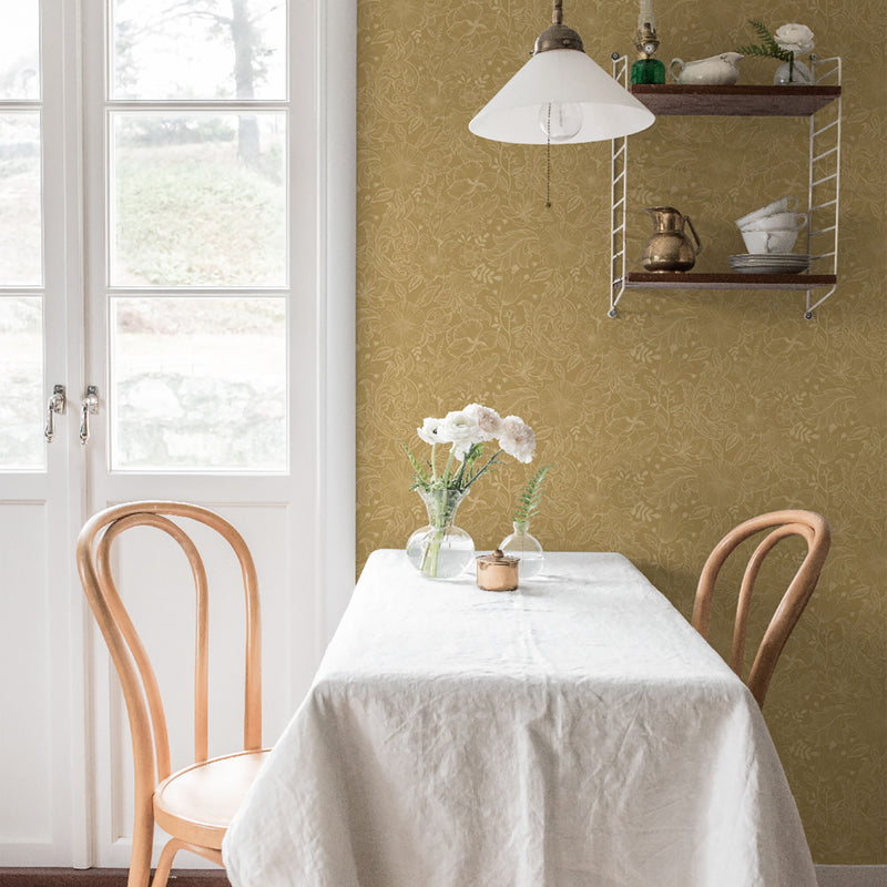 S13127 Wilma Sommarang Ochre Wallpaper By Galerie