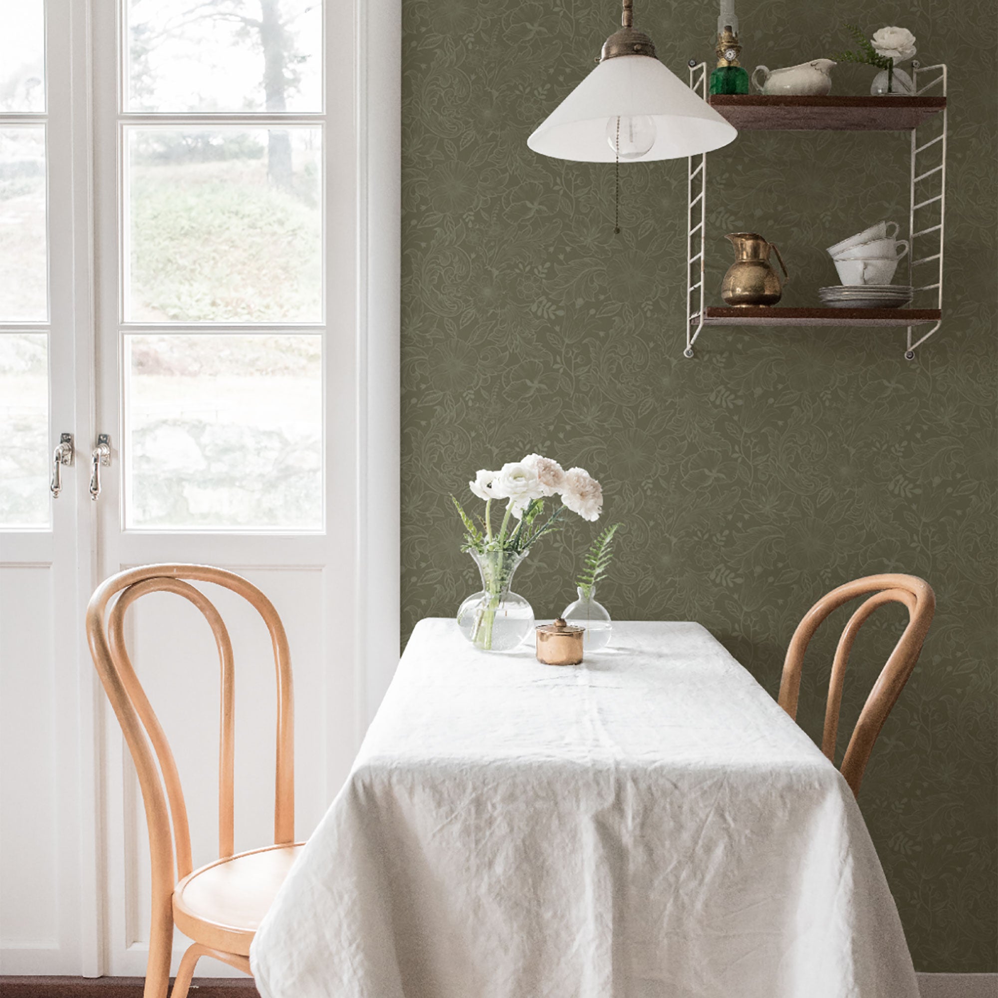 S13129 Wilma Sommarang Green Wallpaper By Galerie
