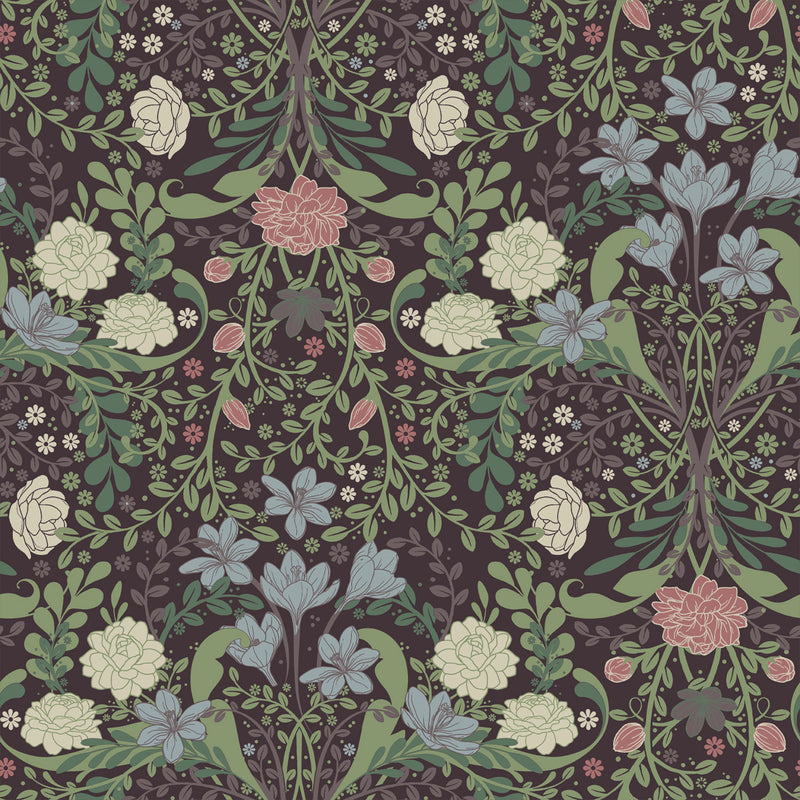 S24103 Froso Sommarang 2 Purple, Blue and Red Wallpaper By Galerie