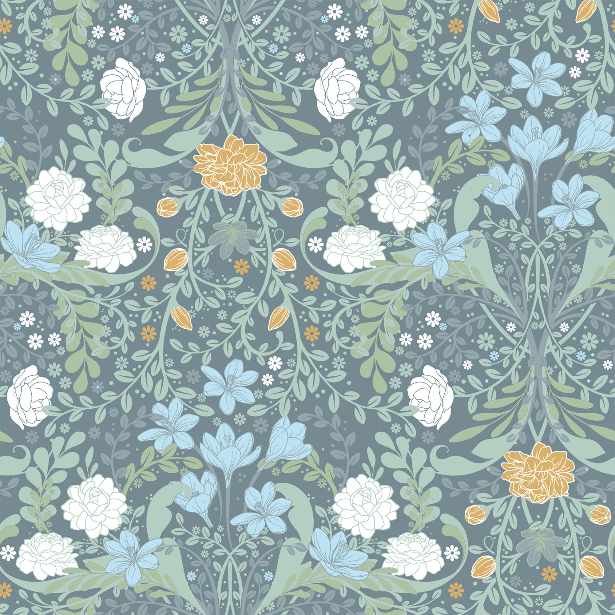 S24106 Froso Sommarang 2 Blue Wallpaper By Galerie