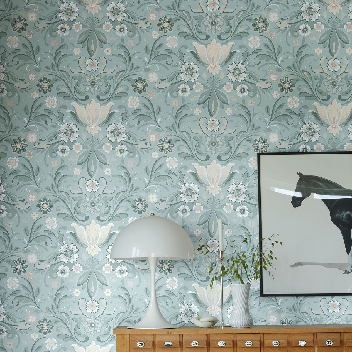 Ostanskar Sommarang 2 Turquoise Wallpaper By Galerie