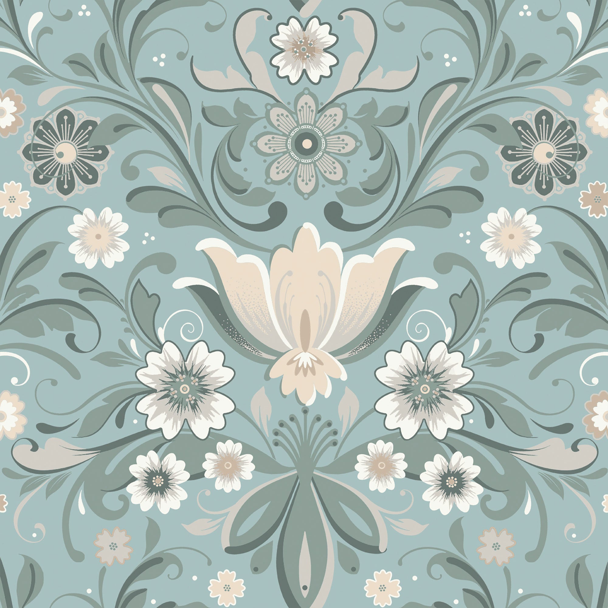 S24111 Ostanskar Sommarang 2 Turquoise Wallpaper By Galerie