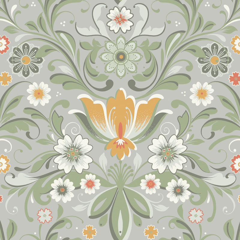 S24113 Ostanskar Sommarang 2 Beige and Yellow Wallpaper By Galerie