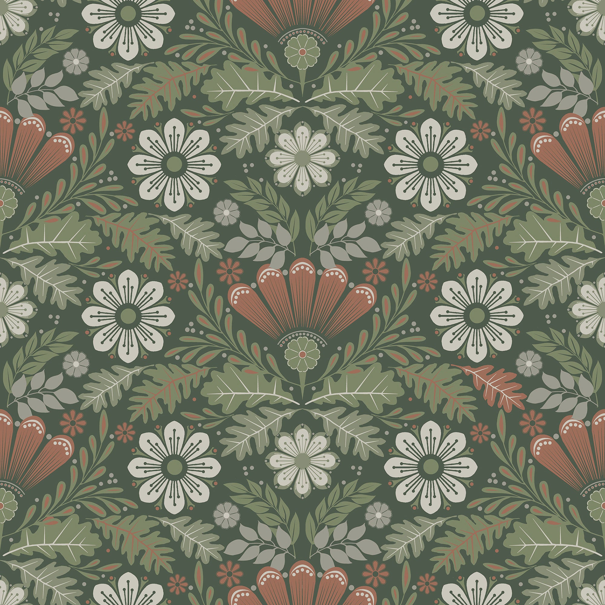 S24124 Klockrike Sommarang 2 Green Wallpaper By Galerie