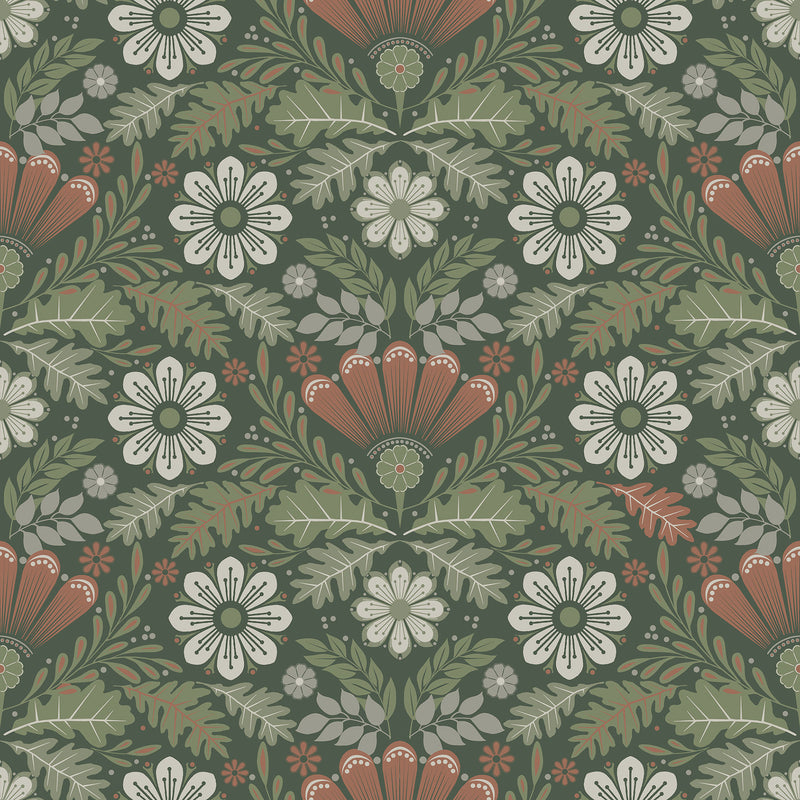 S24124 Klockrike Sommarang 2 Green Wallpaper By Galerie