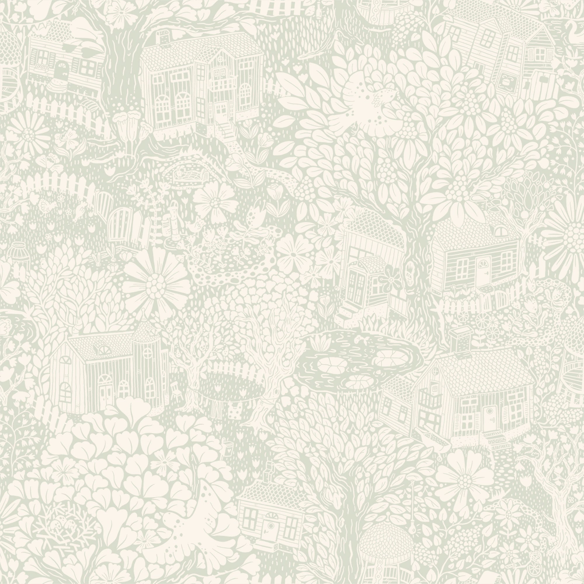 S63004 Bygga Bo Sommarang 2 Light Green Wallpaper By Galerie