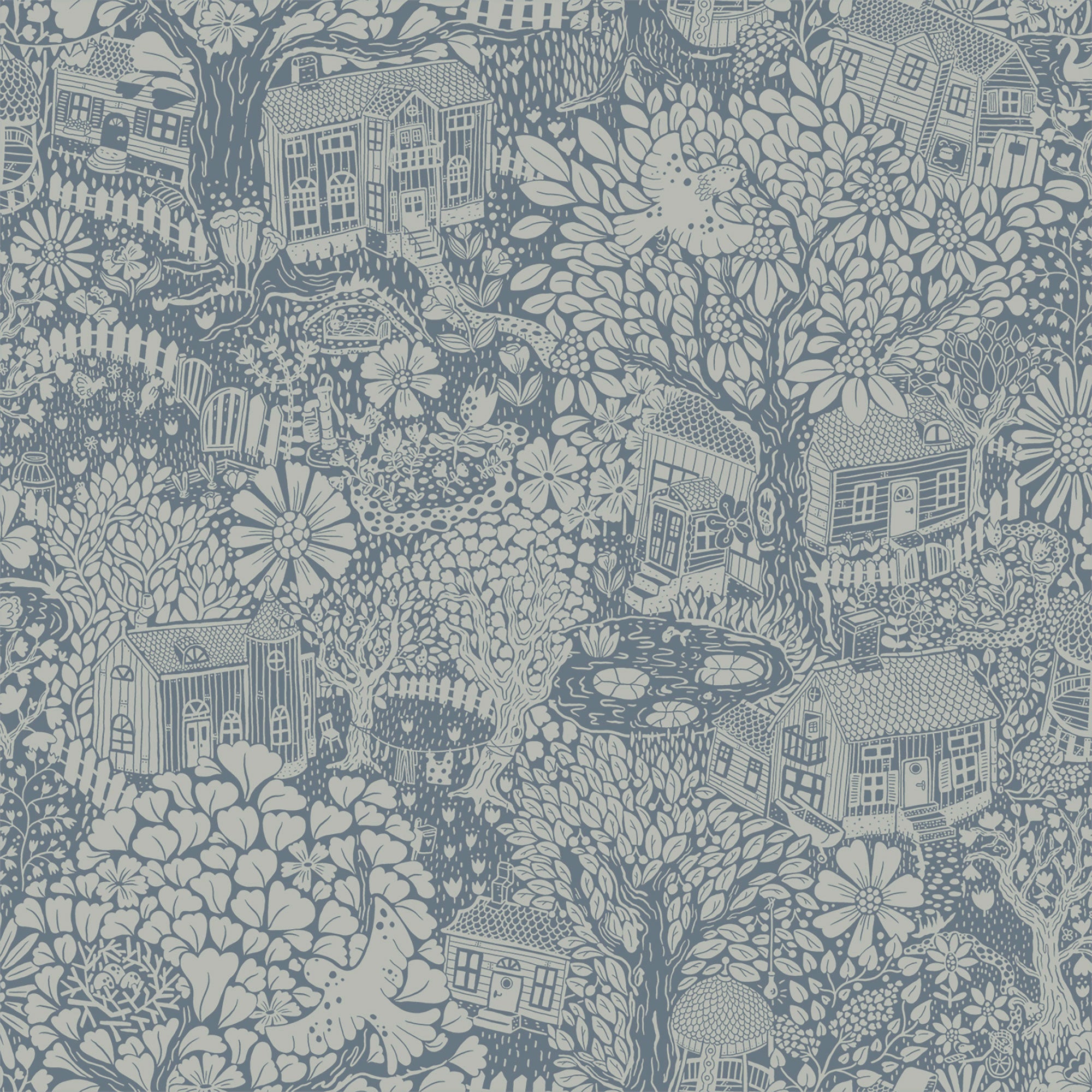 S63005 Bygga Bo Sommarang 2 Blue Wallpaper By Galerie