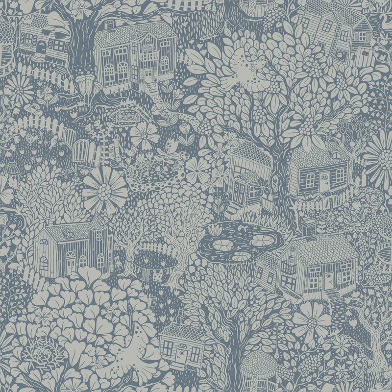 S63005 Bygga Bo Sommarang 2 Blue Wallpaper By Galerie