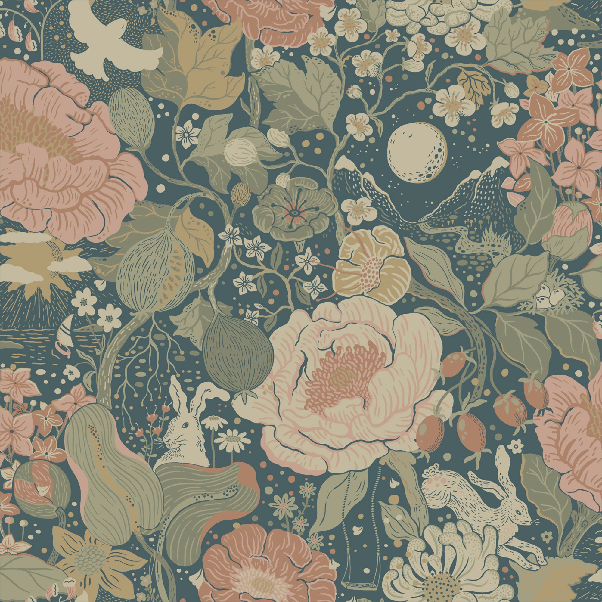 S63013 Vaxa Sommarang 2 Dark Blue Wallpaper By Galerie