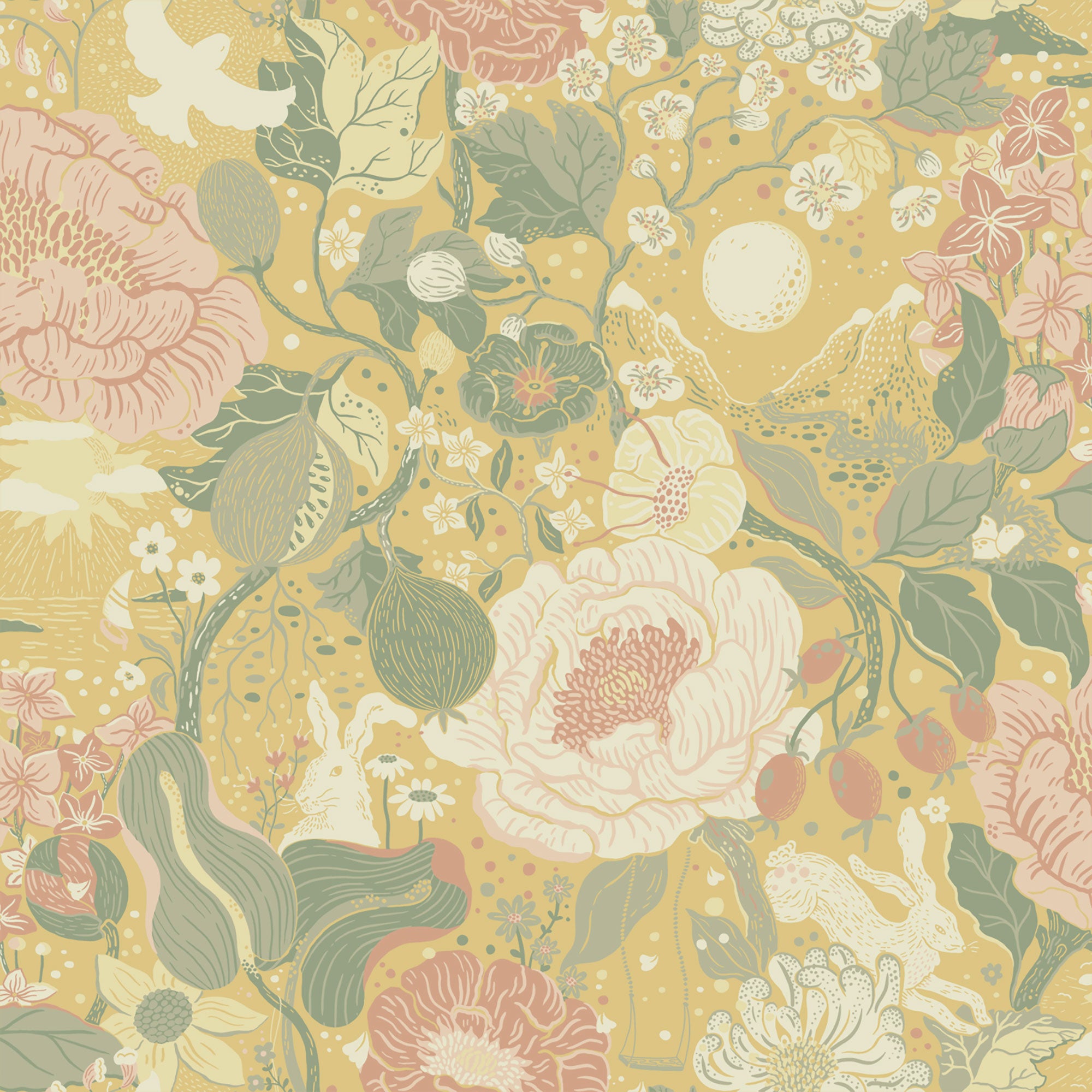 S63014 Vaxa Sommarang 2 Yellow Wallpaper By Galerie