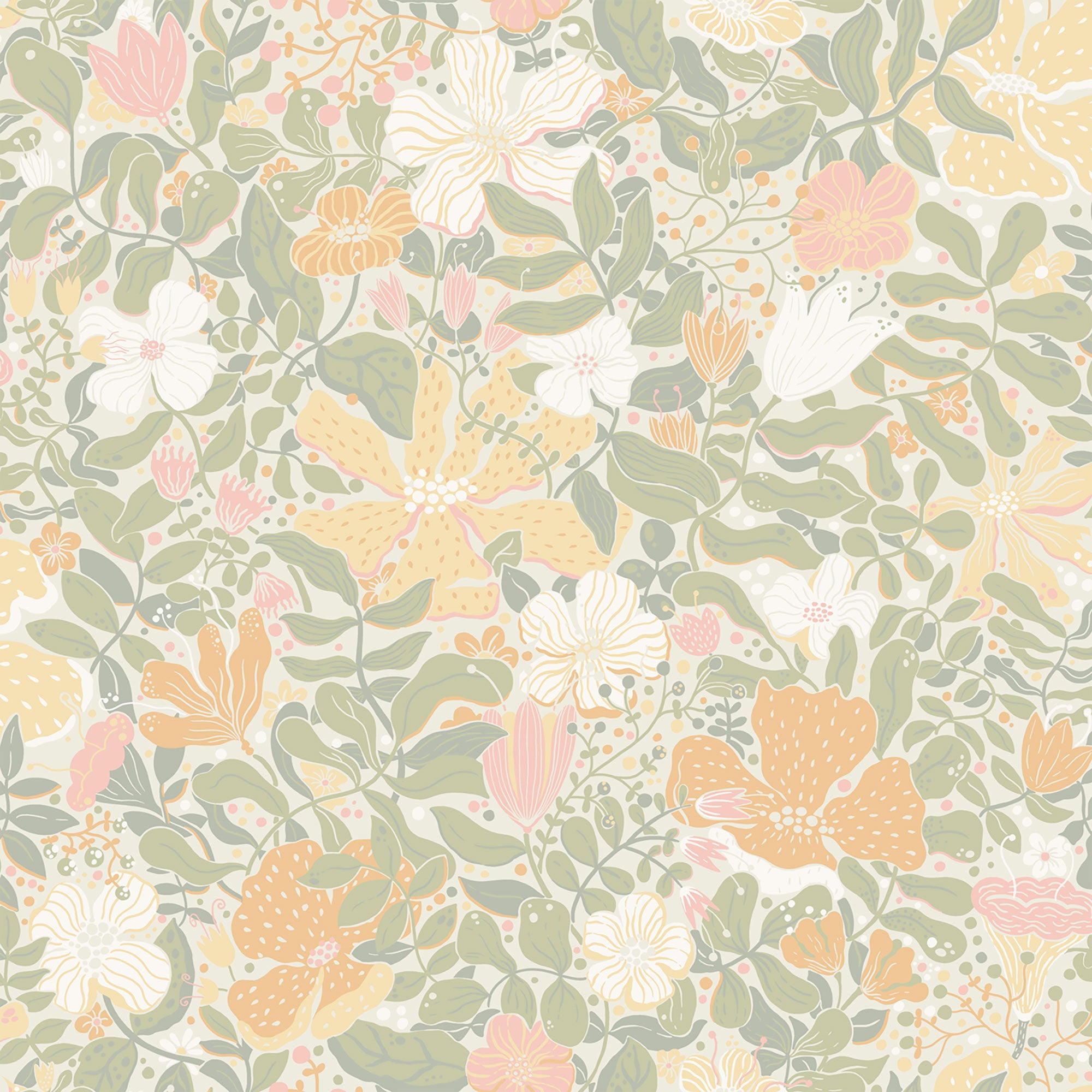 S63019 Midsommar Sommarang 2 Light Green Wallpaper By Galerie