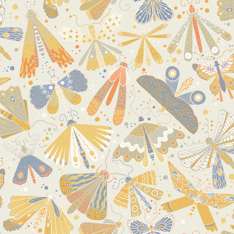 S63023 Flyga Sommarang 2 Yellow and Blue Wallpaper By Galerie