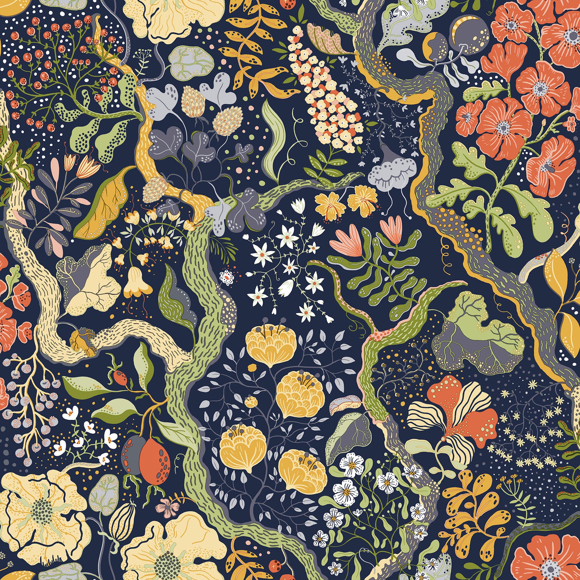 S65101 Ann Sommarang 2 Blue Wallpaper By Galerie