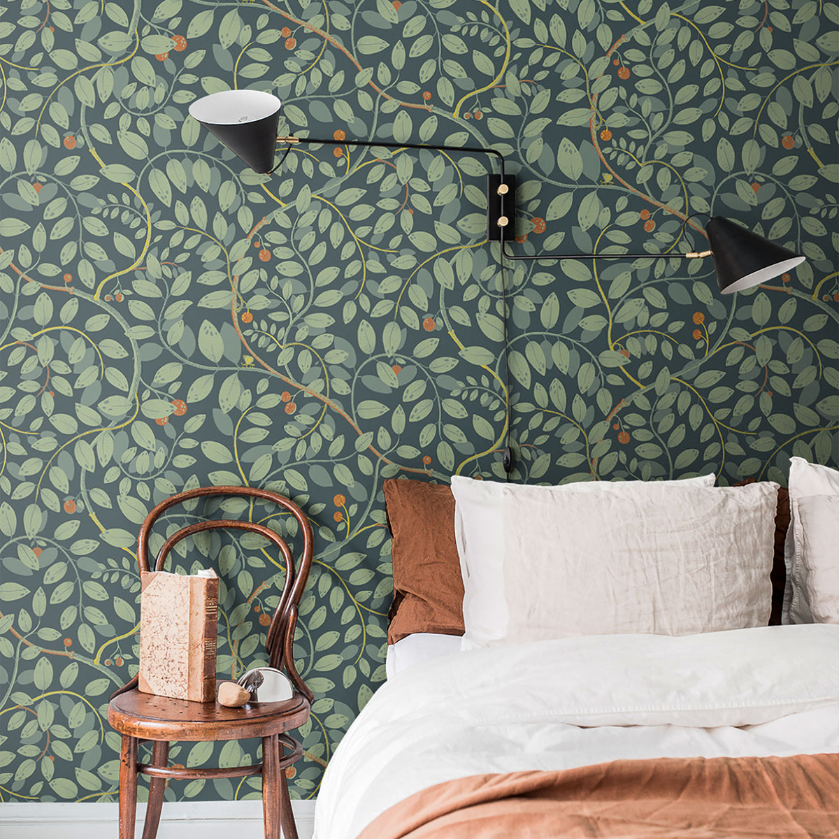 Kirke Sommarang Green Wallpaper By Galerie