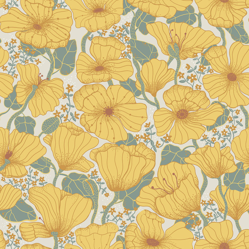S65112 Matilda Sommarang Yellow Wallpaper By Galerie