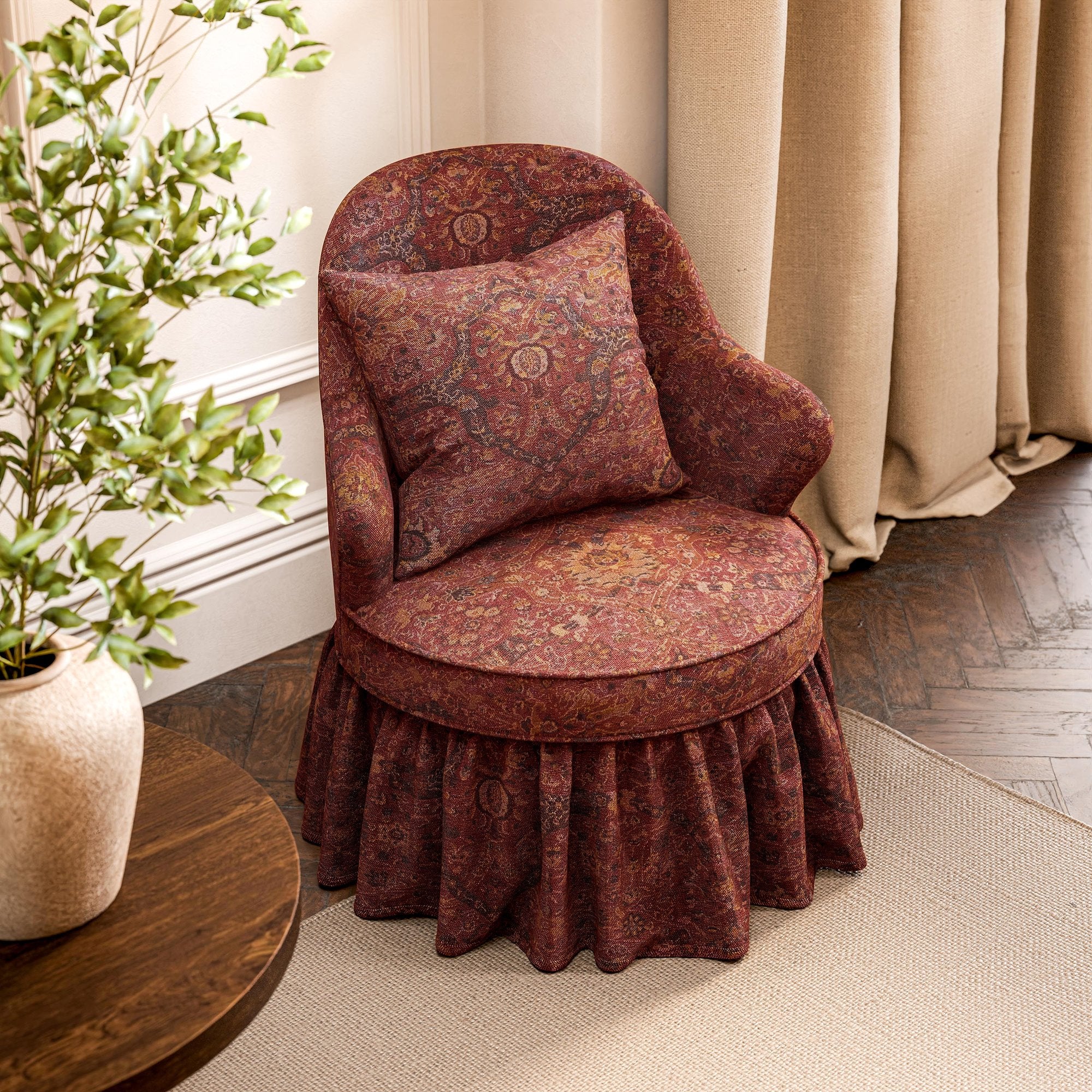 SAF0537-01 Brantwood Wool Madder / Jodphur Blue Highgrove by Sanderson Wools Fabric
