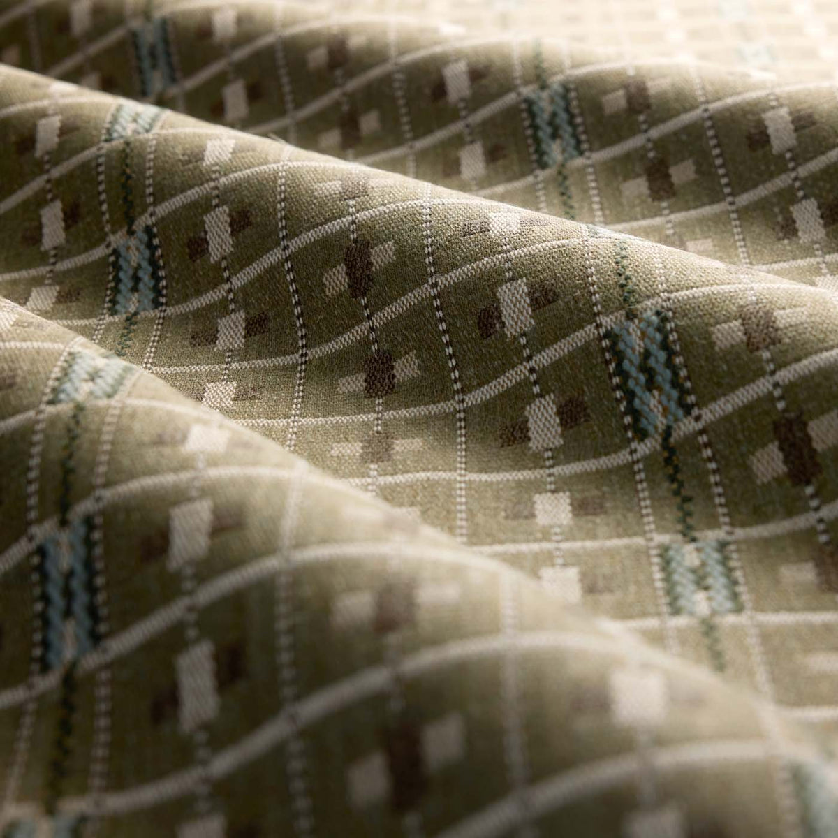 SAF0538-02 Cotswold Check Moss / Mineral Highgrove by Sanderson Wools Fabric