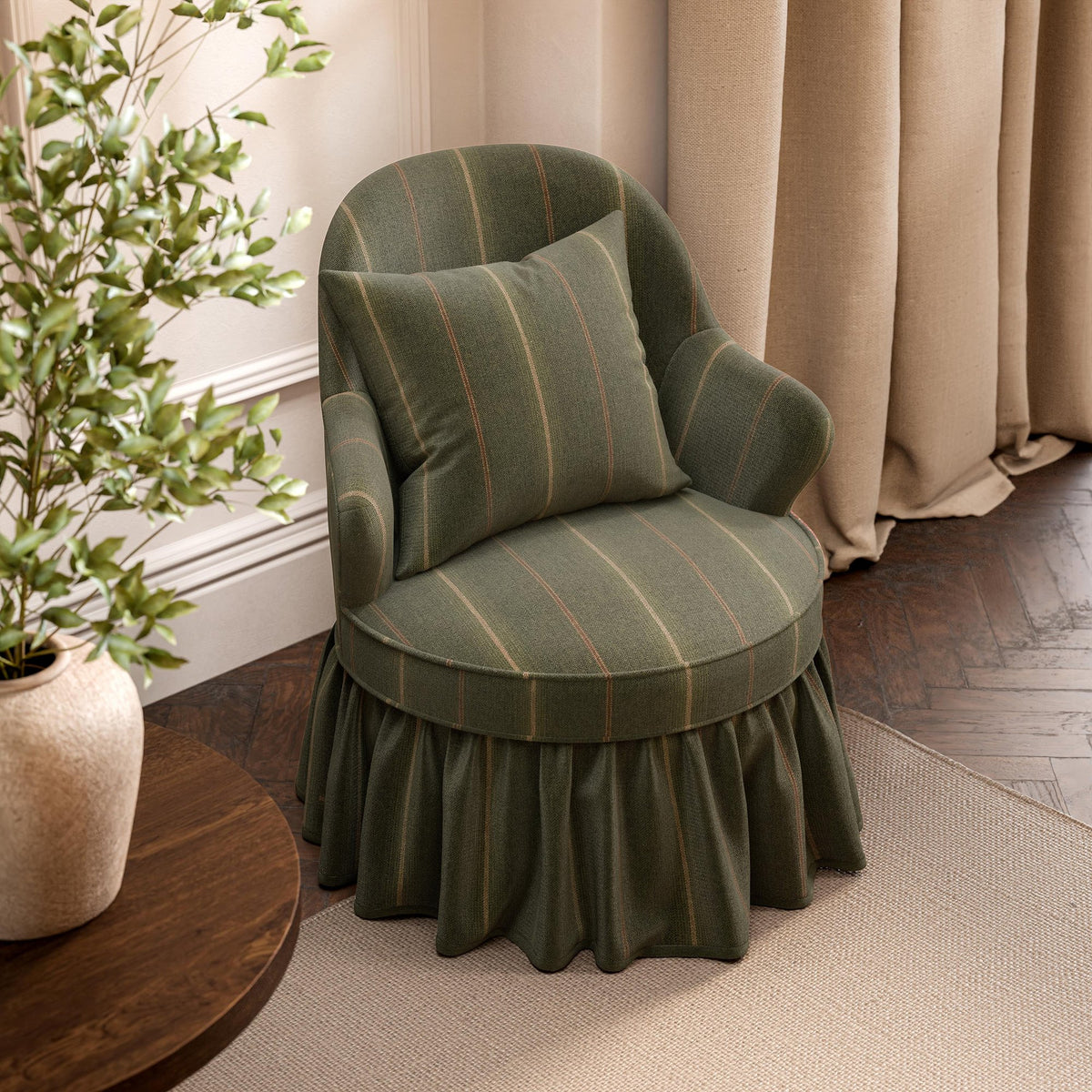 SAF0539-01 Eldridge Herringbone Dell Green Highgrove by Sanderson Wools Fabric