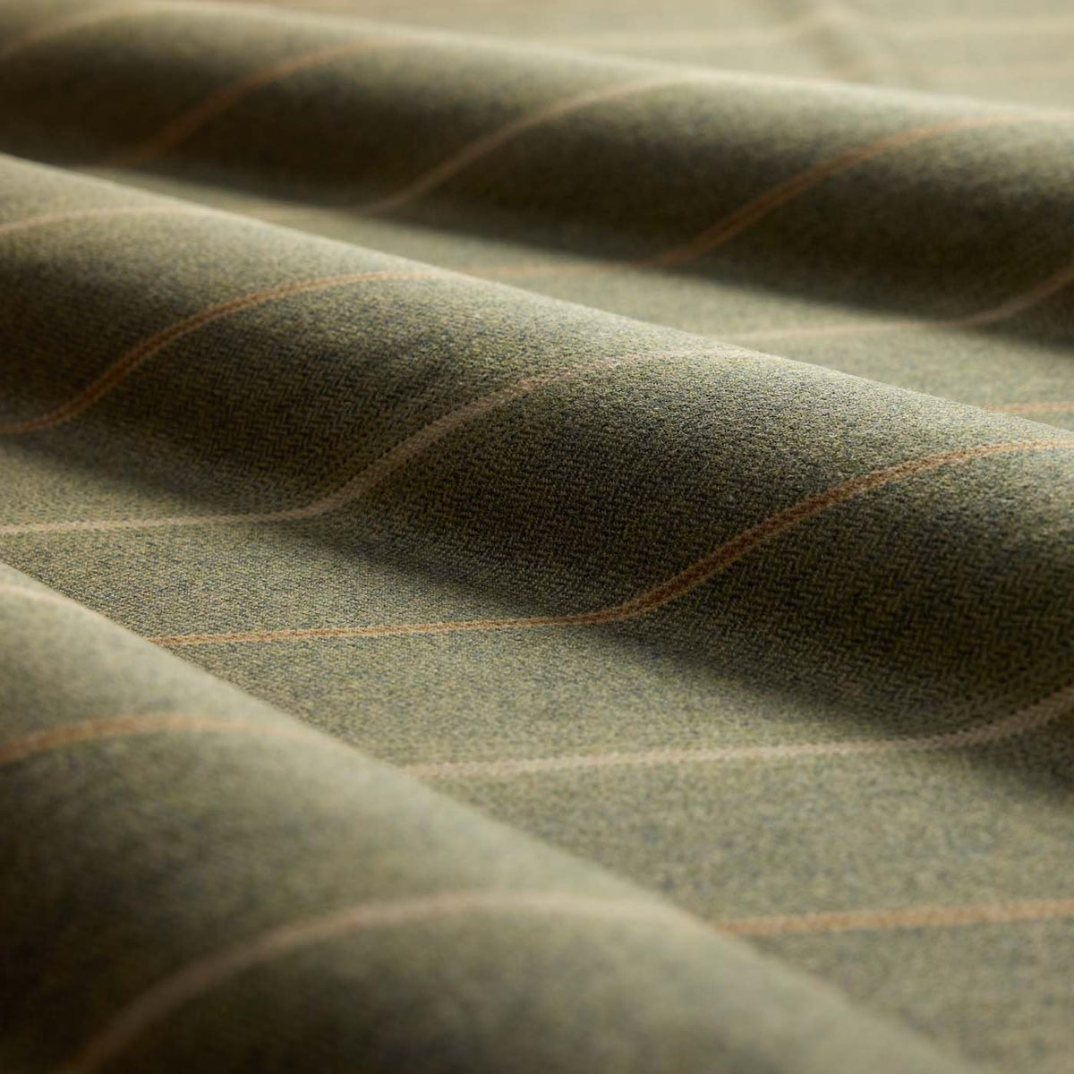 SAF0539-01 Eldridge Herringbone Dell Green Highgrove by Sanderson Wools Fabric