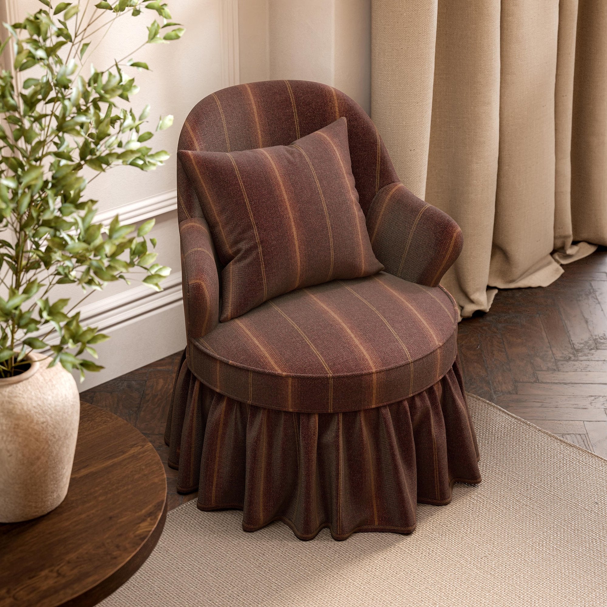 SAF0539-02 Eldridge Herringbone Madder Highgrove by Sanderson Wools Fabric