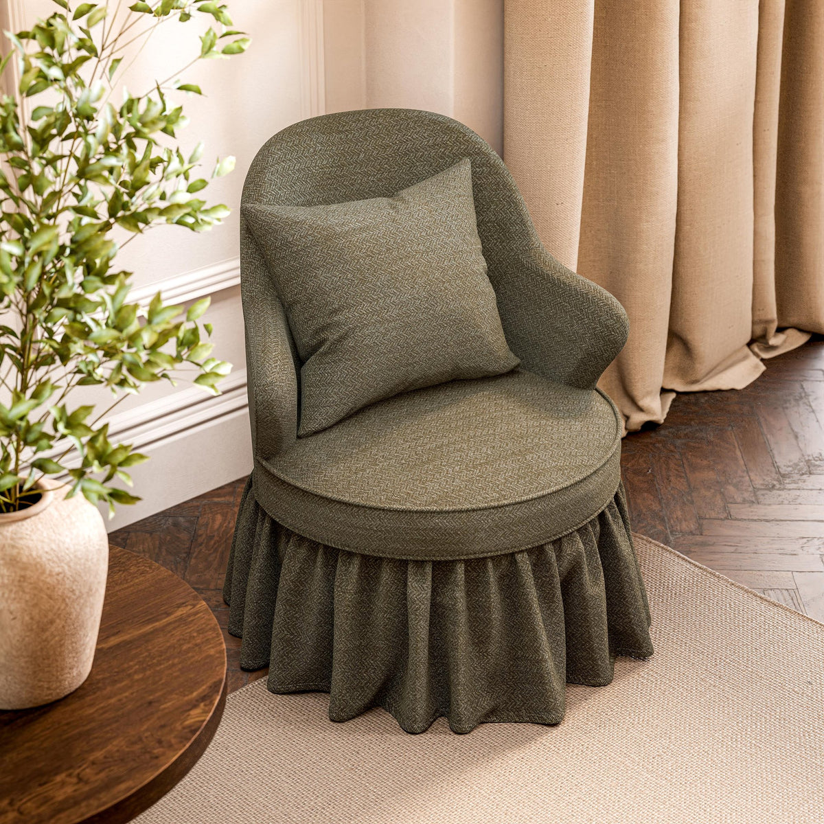 SAF0541-01 Littlecombe Wool Moss / Mineral Highgrove by Sanderson Wools Fabric