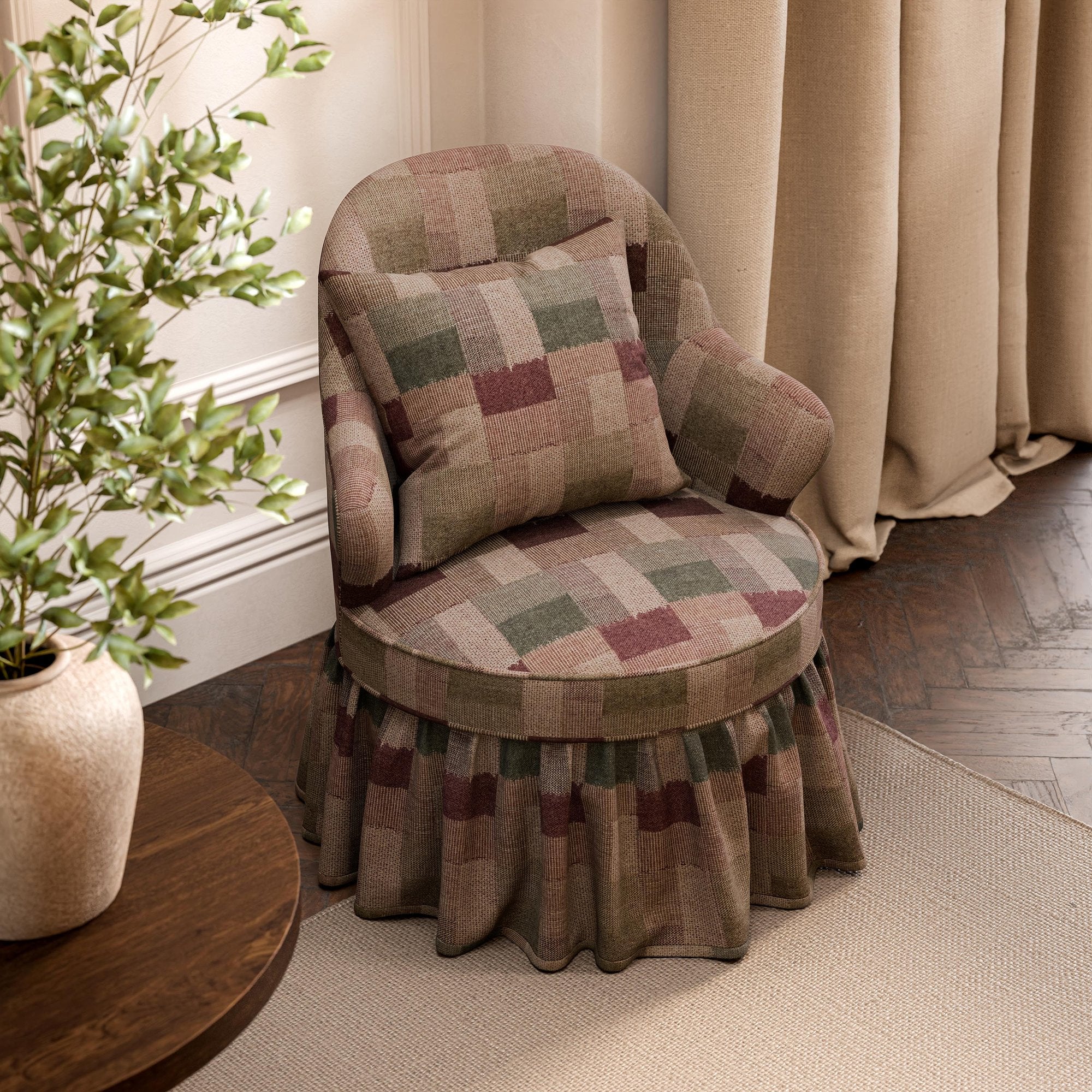 SAF0543-01 Tavistone Wool Madder / Yew Green Highgrove by Sanderson Wools Fabric