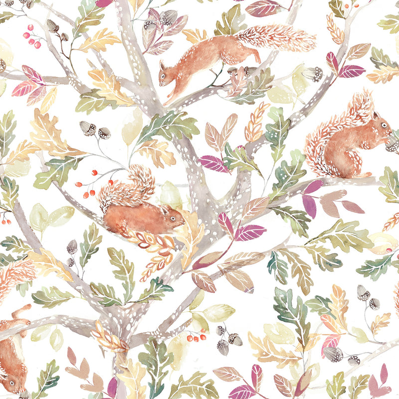 Scurry Of Squirrels Auburn Wallpaper by Voyage Maison