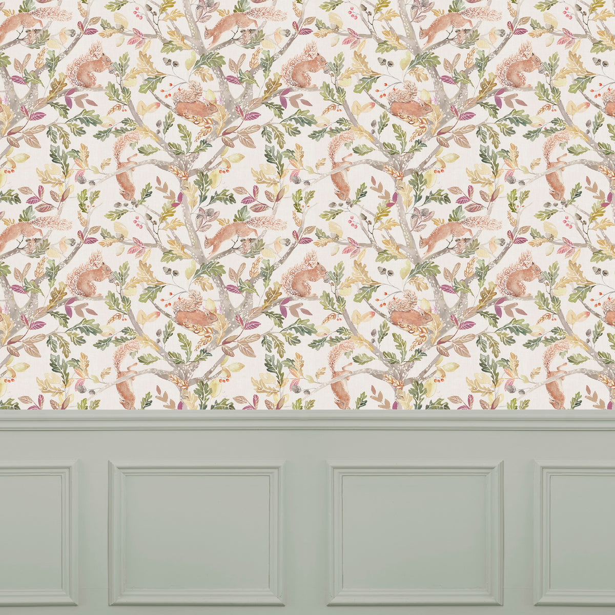Scurry Of Squirrels Auburn Wallpaper by Voyage Maison