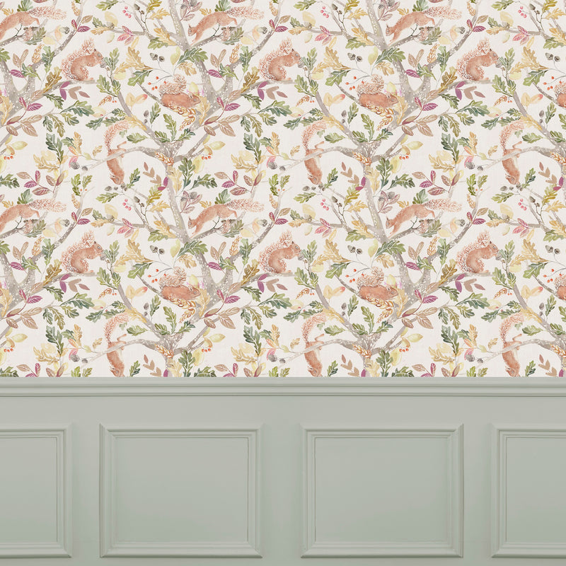 Scurry Of Squirrels Auburn Wallpaper by Voyage Maison