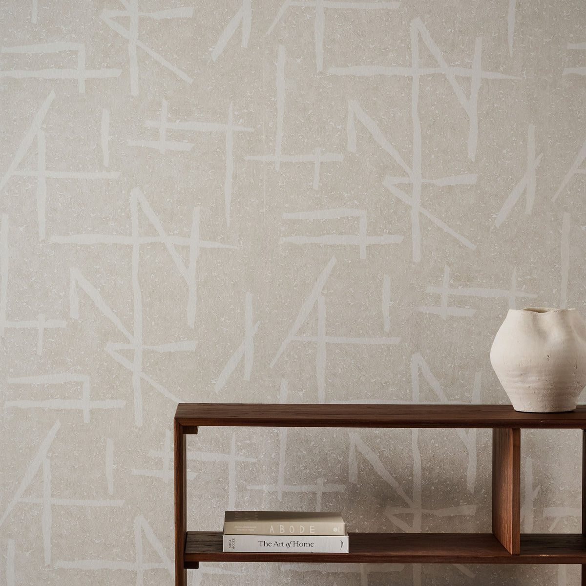 Dolmens Defined Momentum Chalk/Porcelain Wallpaper by Harlequin
