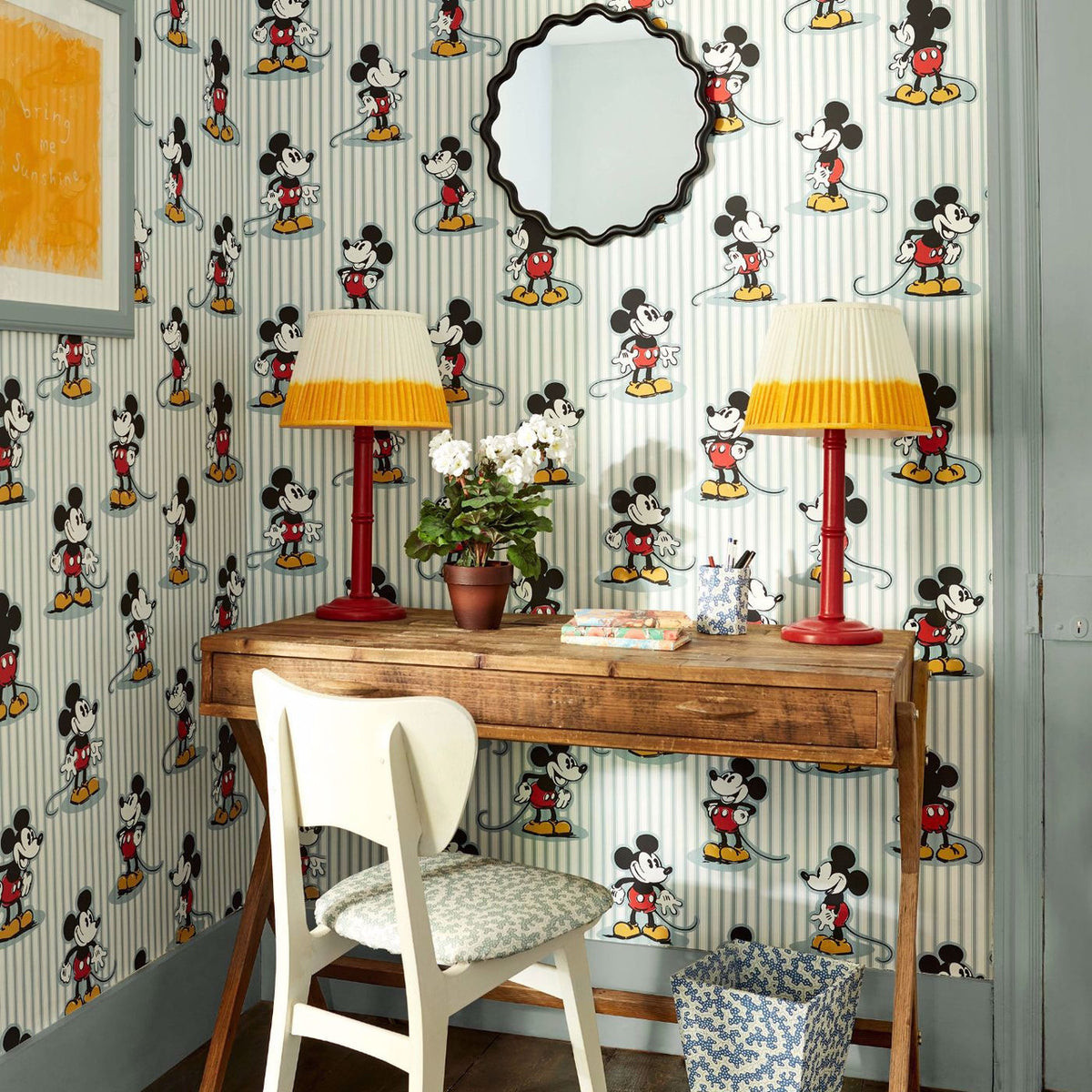 Mickey Stripe Disney Home Wallpaper by Sanderson