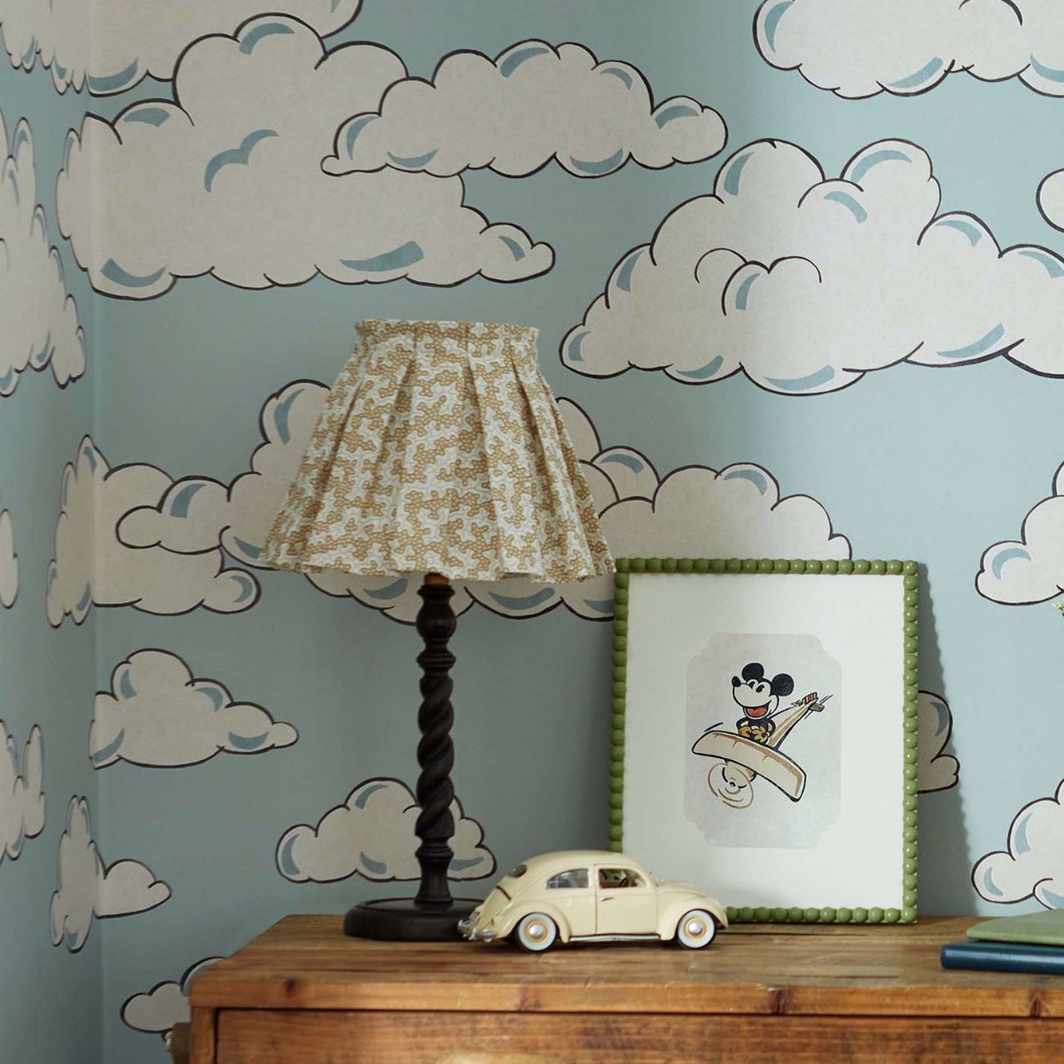 Mickey In The Clouds Mural Disney Home Wallpaper by Sanderson