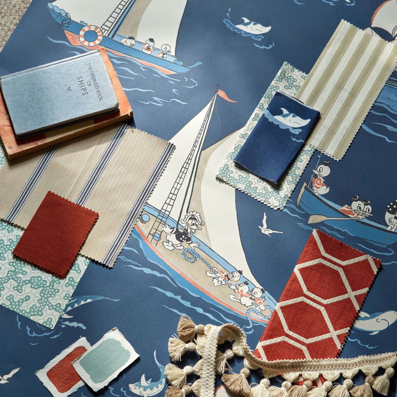 217282 Donald Nautical Disney Home Wallpaper by Sanderson