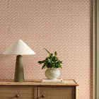 113242 Raft Stripe Oakham Rust Wallpaper by Scion