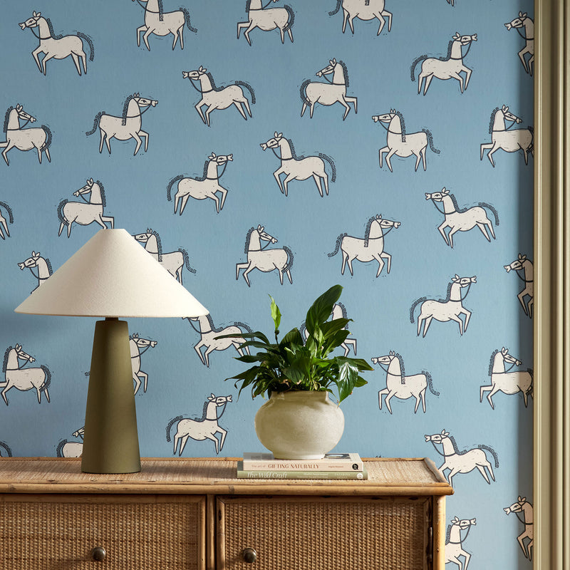 113252 Canter Oakham Denim Wallpaper by Scion