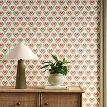 113255 Tulip Trellis Oakham Berry Wallpaper by Scion