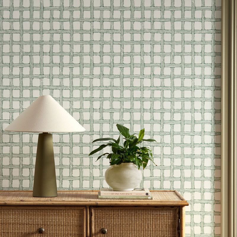 113262 Fretwork Oakham Forest Wallpaper by Scion