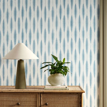 113272 Kasuri Oakham Coast blue Wallpaper by Scion