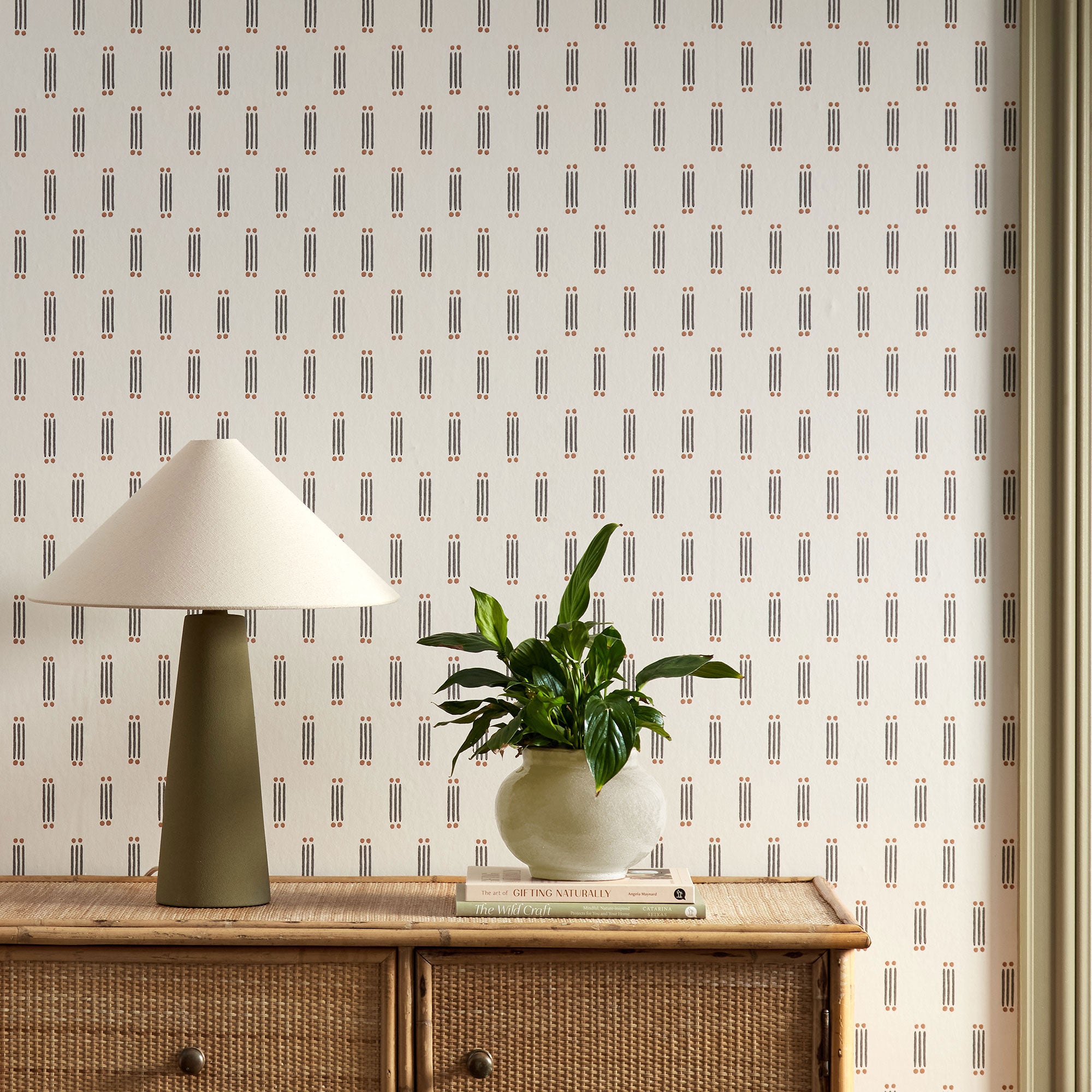 113279 Matchsticks Oakham Slate Wallpaper by Scion