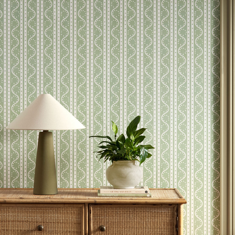 113287 Split Pea Oakham Sage Wallpaper by Scion
