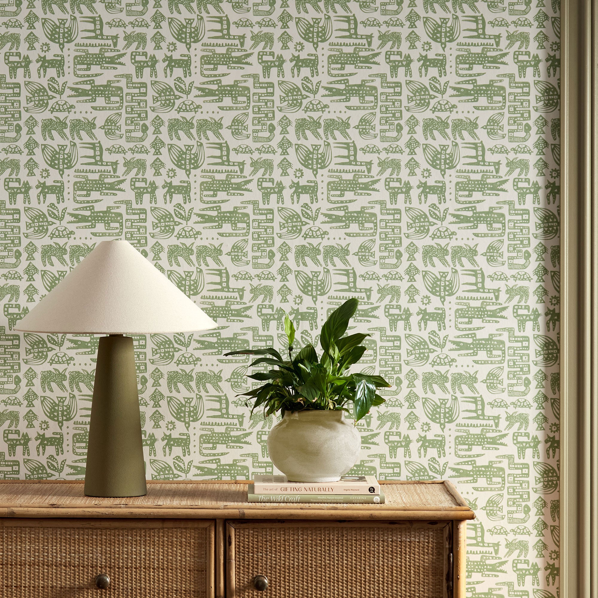 113289 Twycross Oakham Pine Wallpaper by Scion