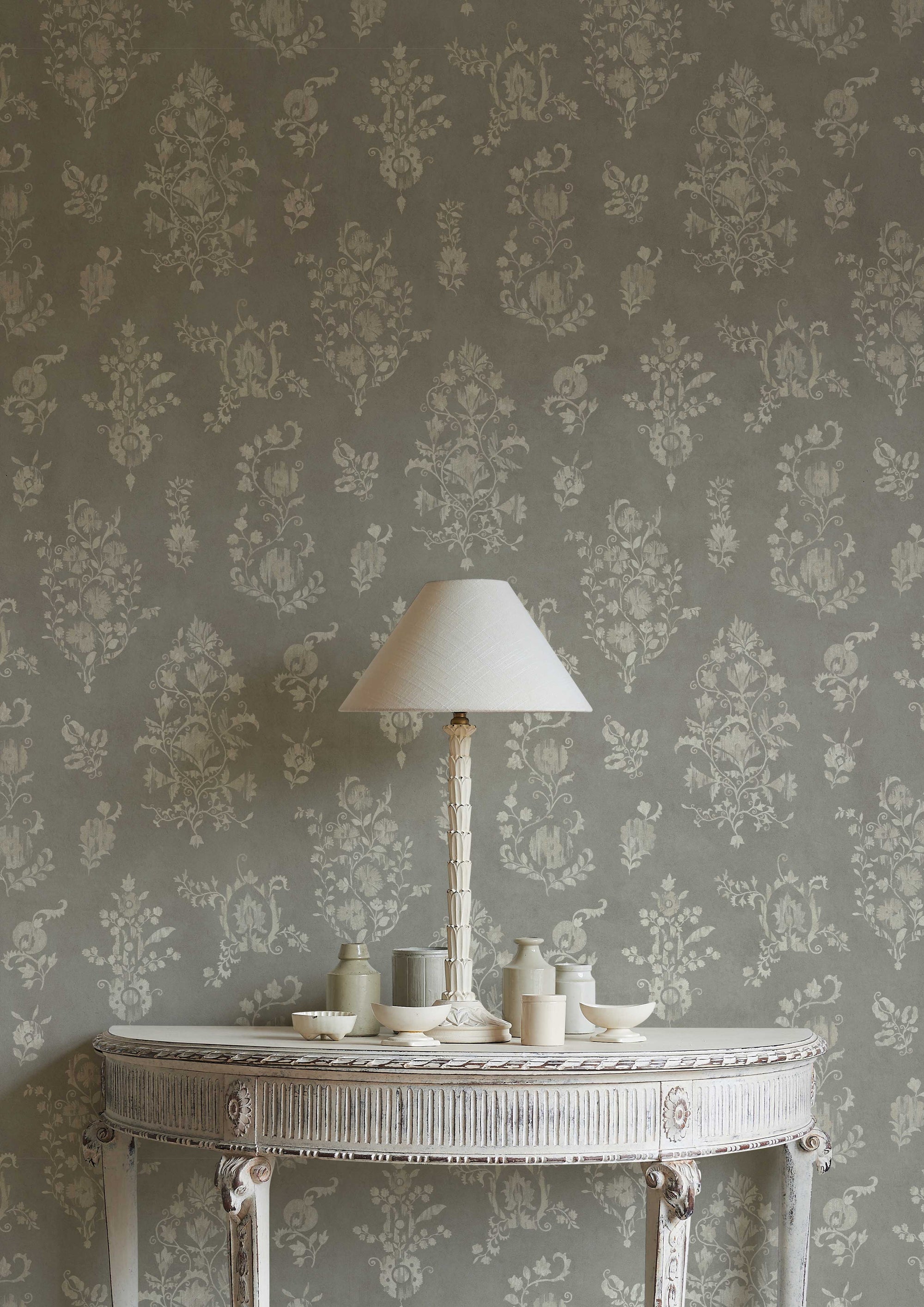 LW 298 236 Sicilia Pewter Wallpaper by Lewis & Wood