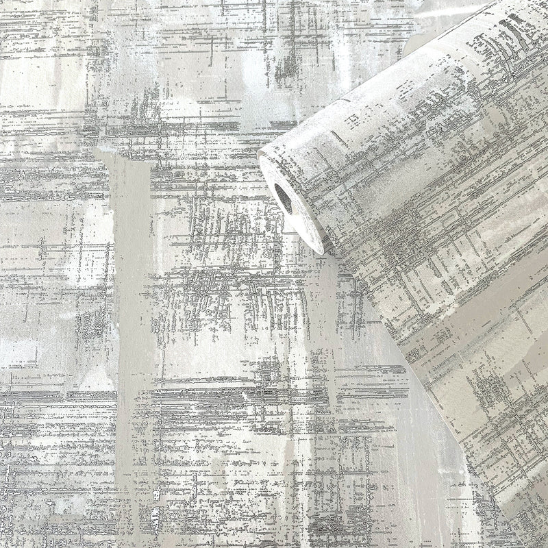 SM0604 Lustre Metallic Silver Grey Wallpaper by Galerie