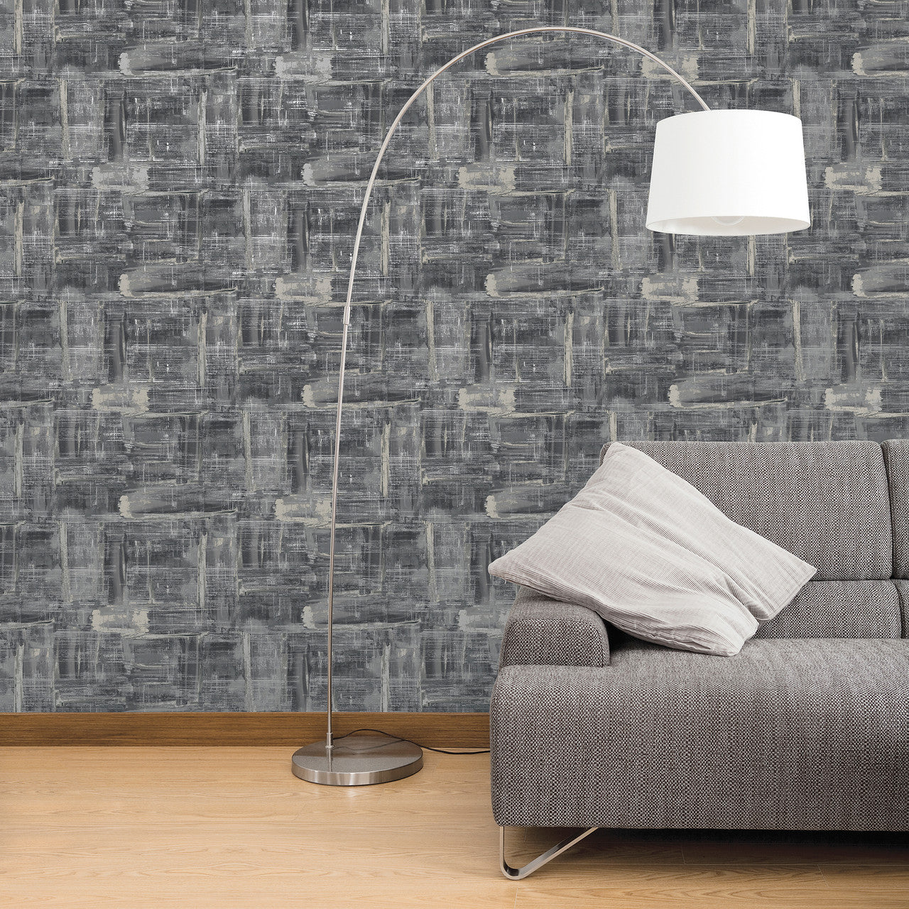 SM0605 Lustre Metallic Silver Grey Wallpaper by Galerie